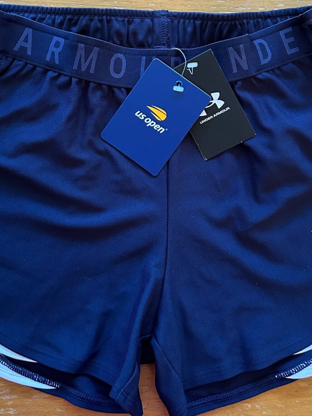 NWT UNDER ARMOUR Navy Tennis Shorts US OPEN NEW YORK Official USTA, Size M, NEW!
